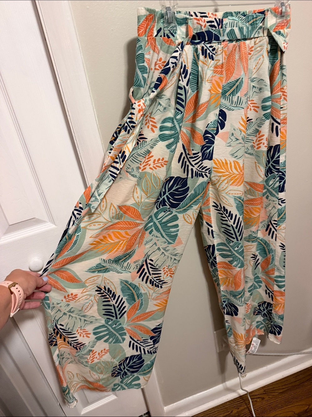 alice blue Womens Multicolor Tropical Pants - Blue/Green/Orange